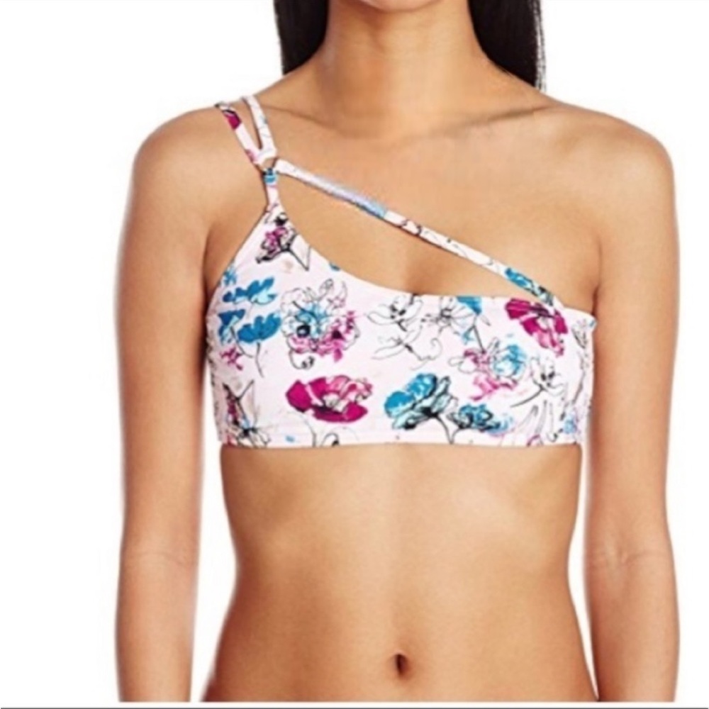 THE BIKINI LAB Bouquet-er to You Strappy Asymmetrical Bikini Top & Botto…